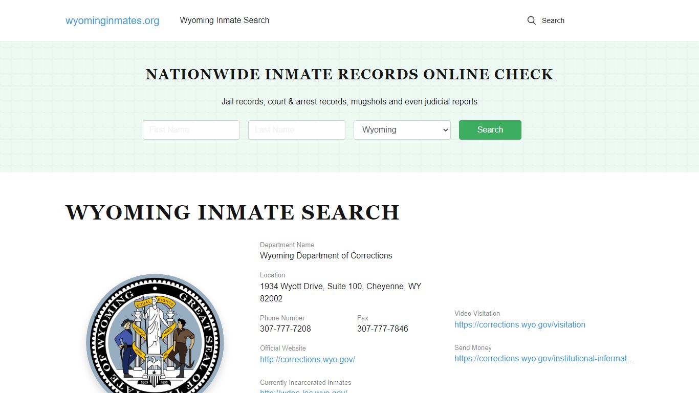 Wyoming Offender Lookup - WY DOC Inmates