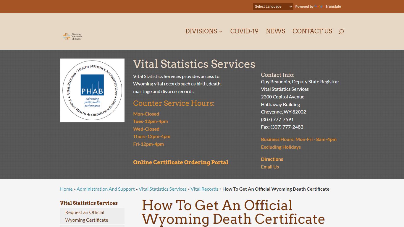 How To Get An Official Wyoming Death Certificate